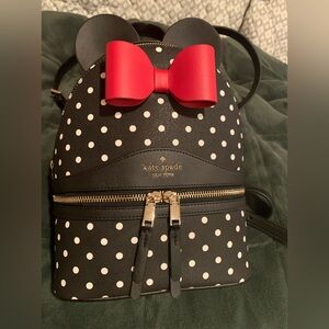 New Kate Spade Disney X Kate Spade New York Minnie Mouse  Backpack Red Bow